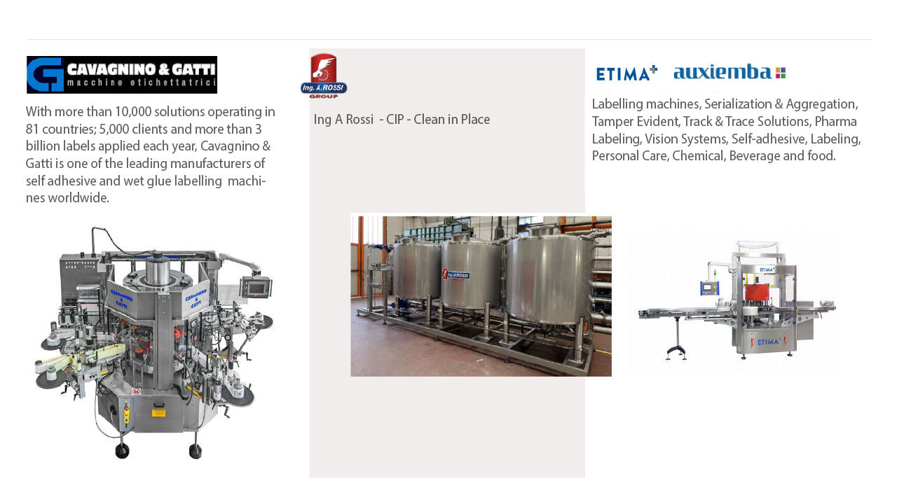 Our Partner Brands 11: Cavafgnino & Gatti, Ing A Rossi, Etima auxiemba